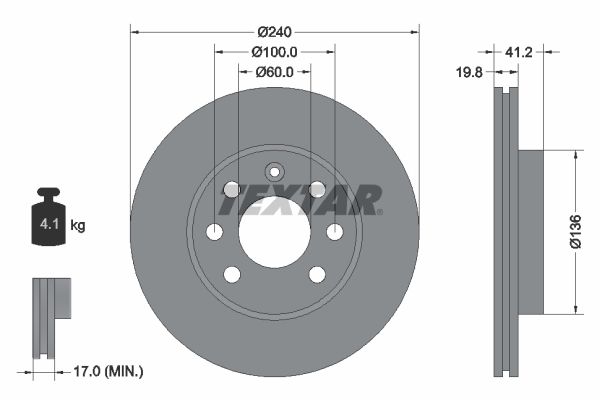 TEXTAR 92111403 Brake disc