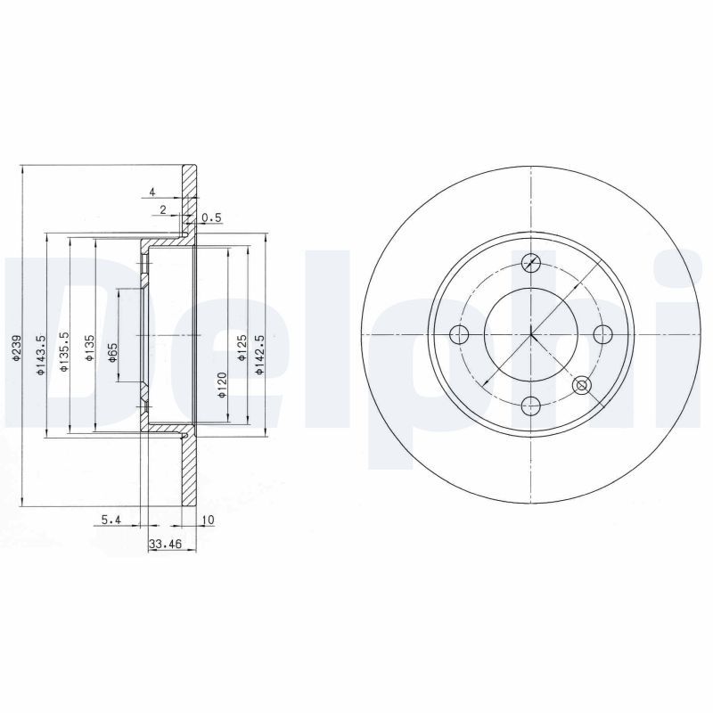 DELPHI BG2117 Brake disc