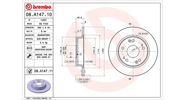 MAGNETI MARELLI 360406065500 Brake disc