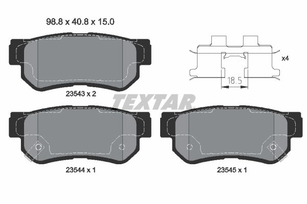 TEXTAR 2354301 Brake pad set, disc brake