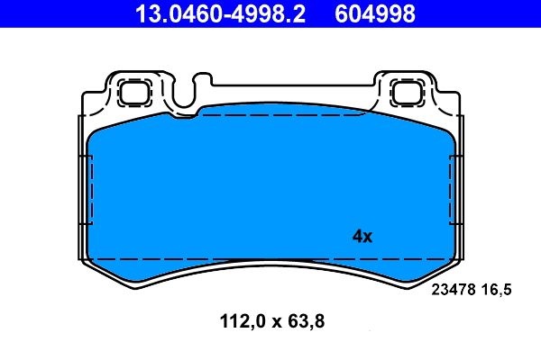 ATE 13.0460-4998.2 Brake pad set, disc brake