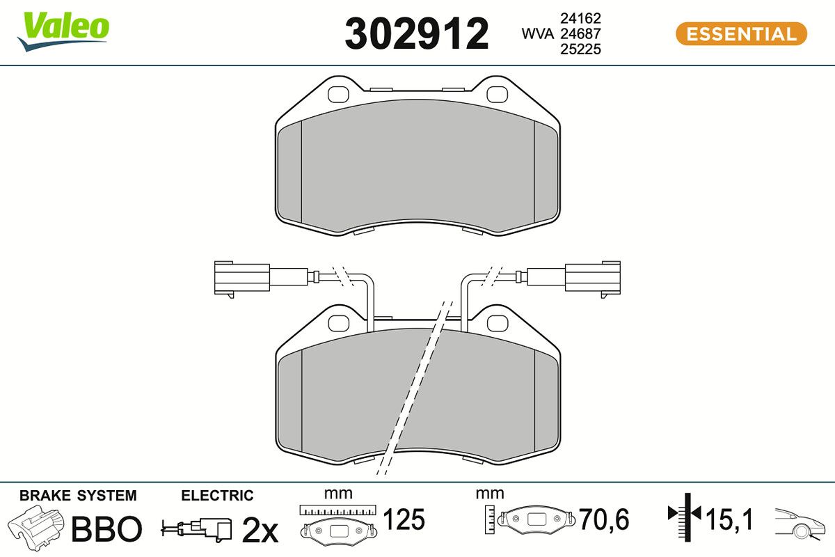 VALEO 302912 Brake pad set, disc brake