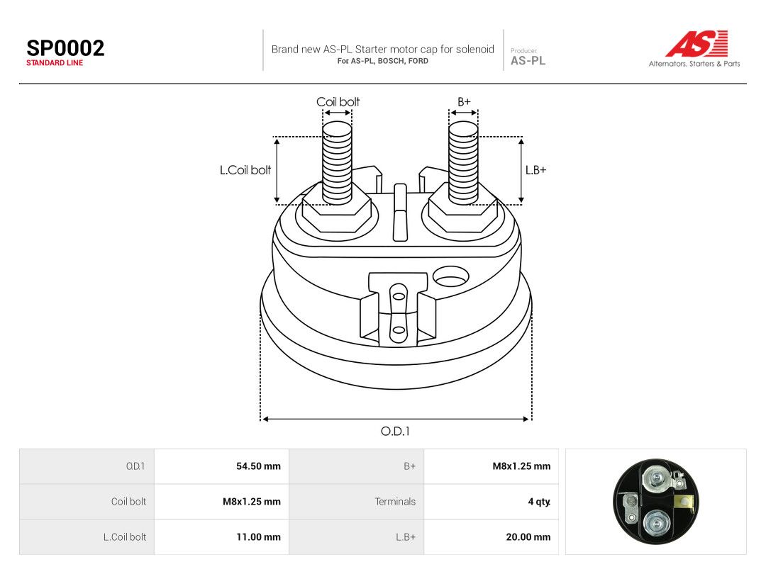 Cap, starter relay-1