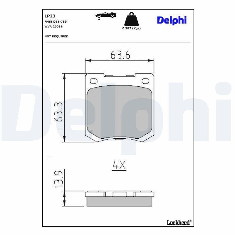 DELPHI LP23 Brake pad set, disc brake