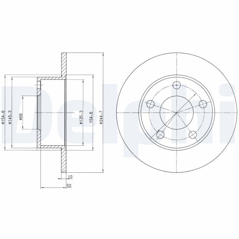 DELPHI BG2410 Brake disc