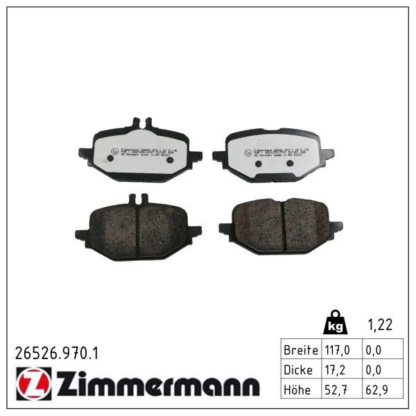 ZIMMERMANN 26526.970.1 Brake pad set, disc brake