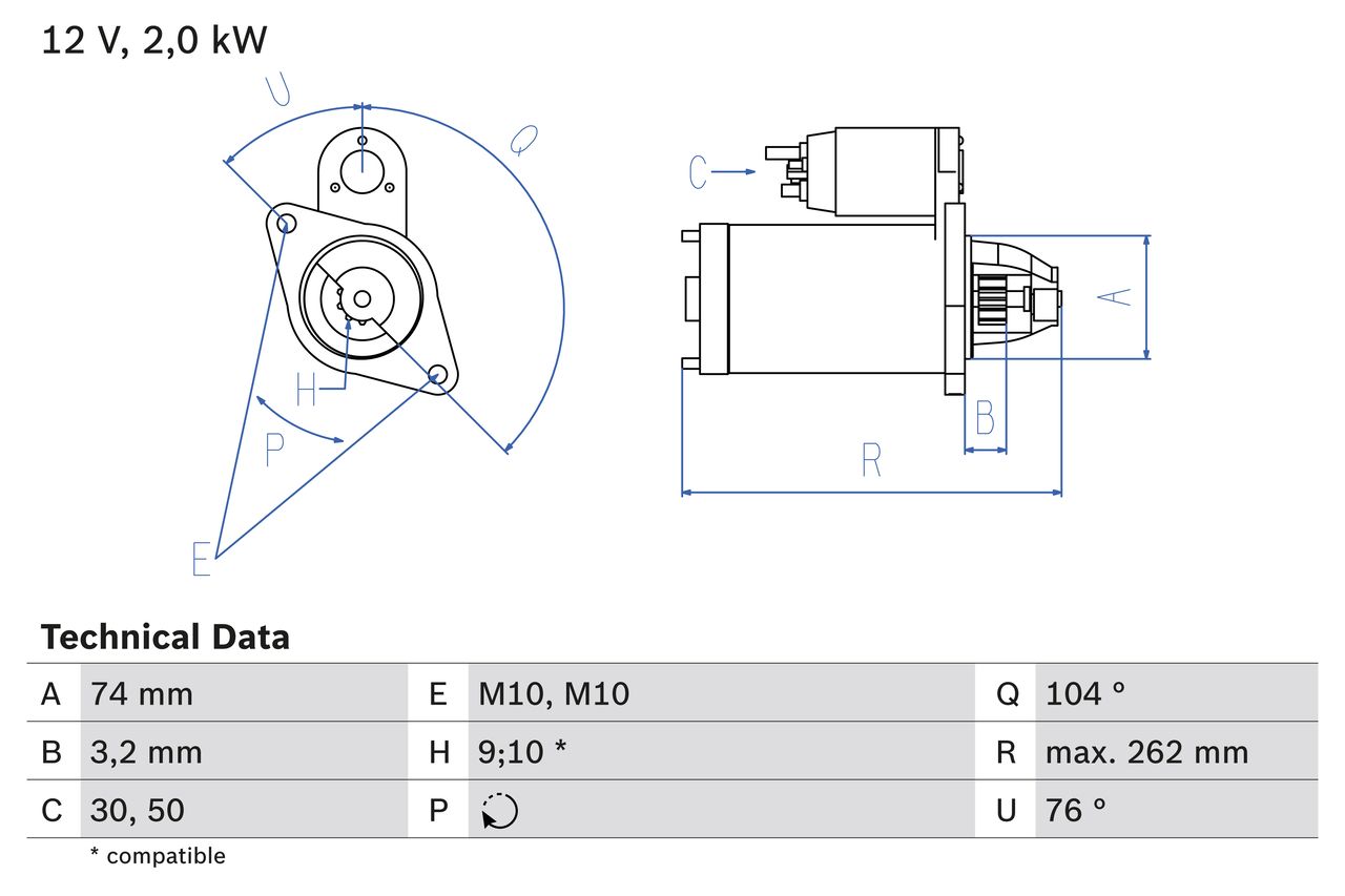 BOSCH 0 986 017 500 Starter