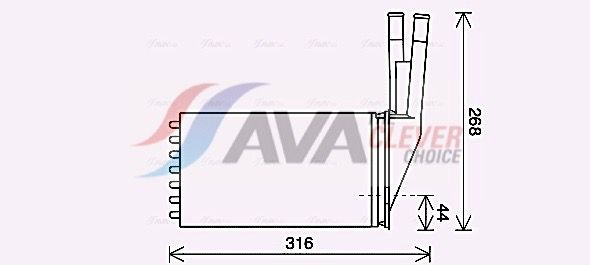 AVA CLEVER CHOICE CN6313 Heat exchanger, interior heating