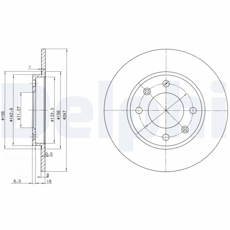 DELPHI BG2800 Brake disc