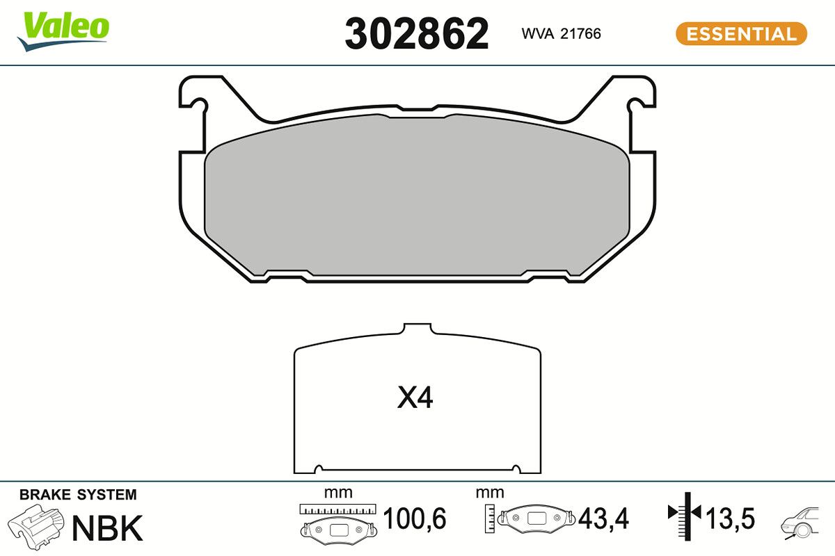 VALEO 302862 Brake pad set, disc brake