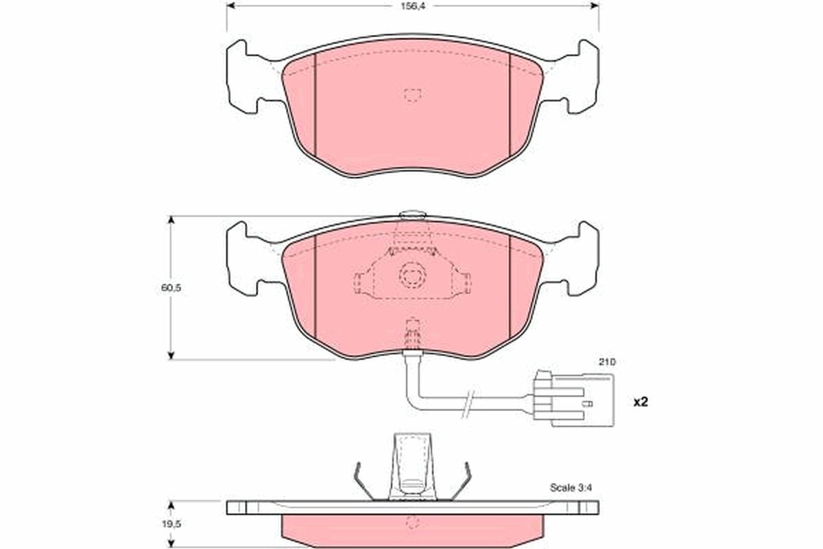 TRW GDB1213 Brake pad set, disc brake