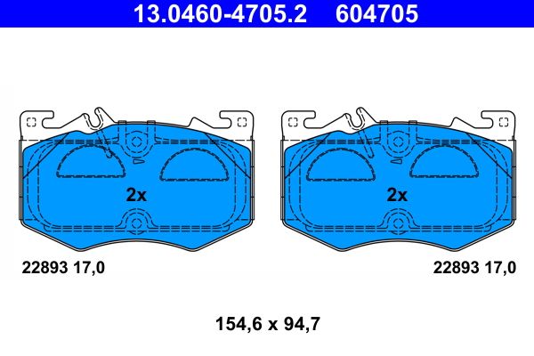 ATE 13.0460-4705.2 Brake pad set, disc brake