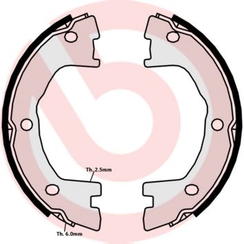 BREMBO S A6 508 Brake shoe set, parking brake