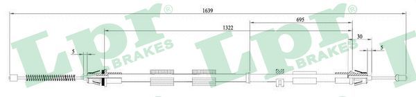 LPR C0469B Cable pull, parking brake