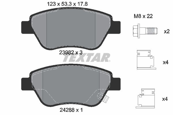 TEXTAR 2398202 Brake pad set, disc brake