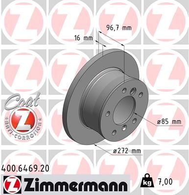 ZIMMERMANN 400.6469.20 Brake disc