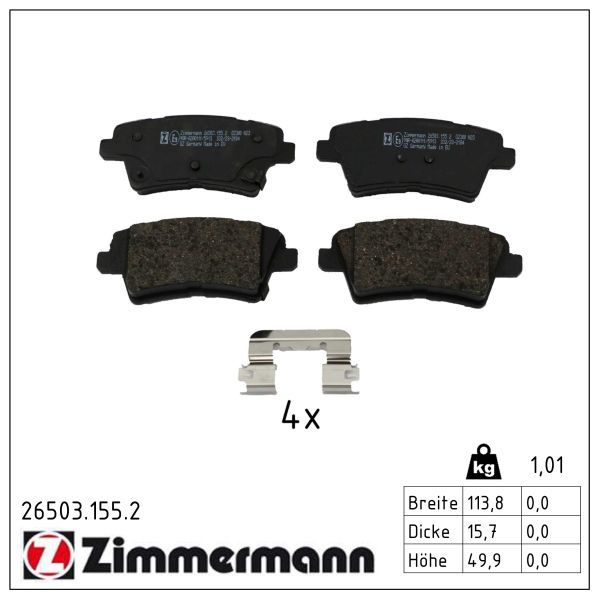 ZIMMERMANN 26503.155.2 Brake pad set, disc brake