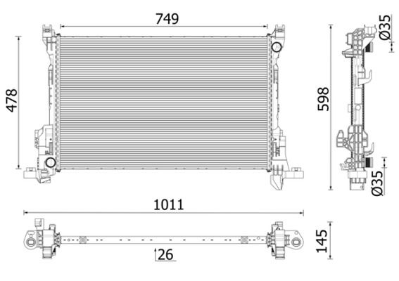 MAHLE CR 2637 000P Radiator, engine cooling