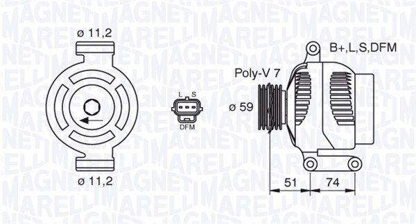 MAGNETI MARELLI 063380007010 Alternator