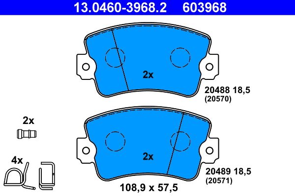 ATE 13.0460-3968.2 Brake pad set, disc brake