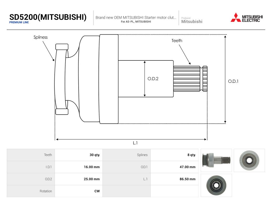 Pinion, starter-3