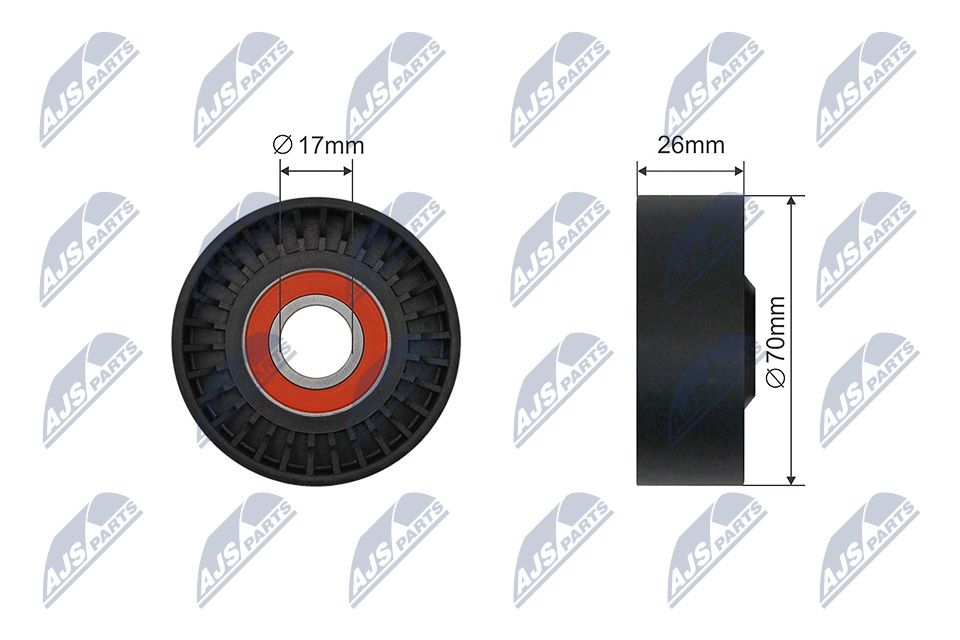 NTY RNK-BM-050 Tensioner pulley, v-ribbed belt
