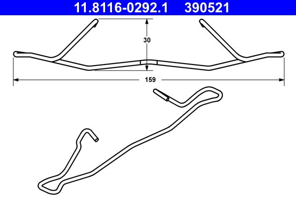 ATE 11.8116-0292.1 Spring, brake caliper