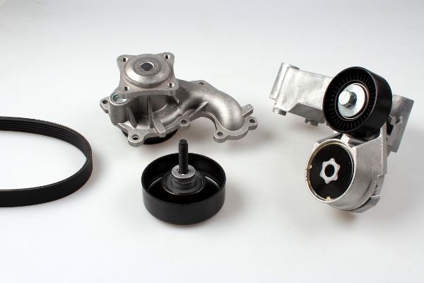 HEPU PK02371 Water pump + v-ribbed belt kit