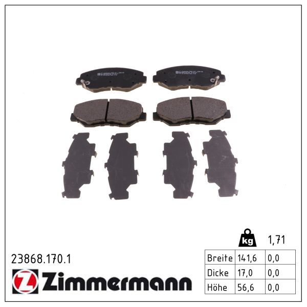 ZIMMERMANN 23868.170.1 Brake pad set, disc brake