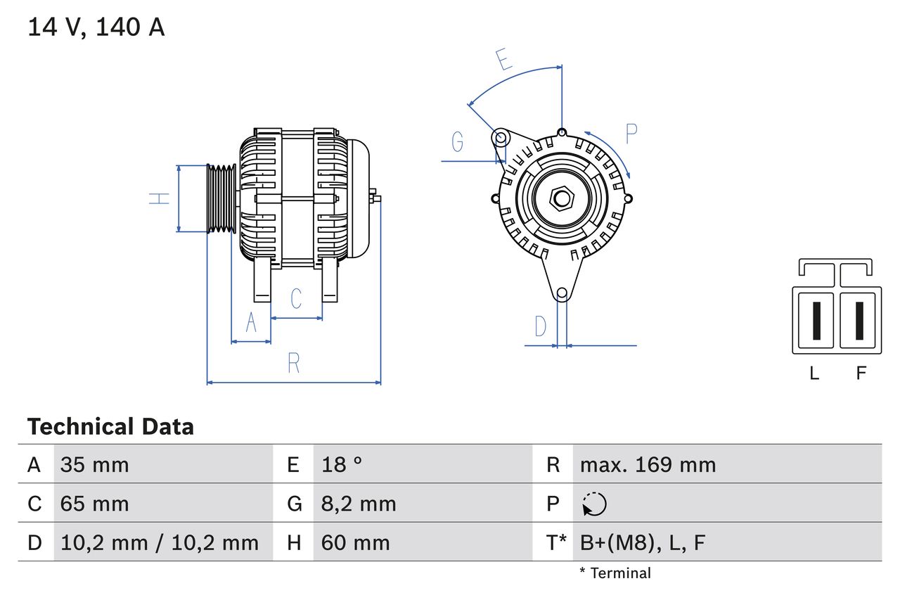 BOSCH 0 986 084 150 Alternator