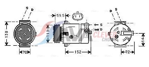 AVA CLEVER CHOICE OLAK279 Compressor, air conditioning
