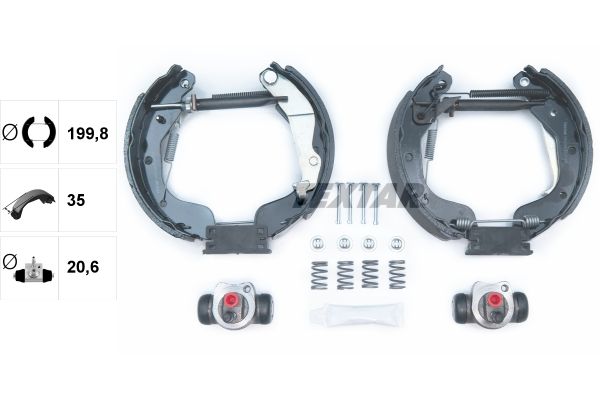 TEXTAR 84062501 Brake shoe set