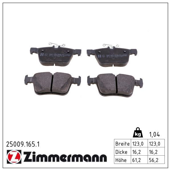ZIMMERMANN 25009.165.1 Brake pad set, disc brake