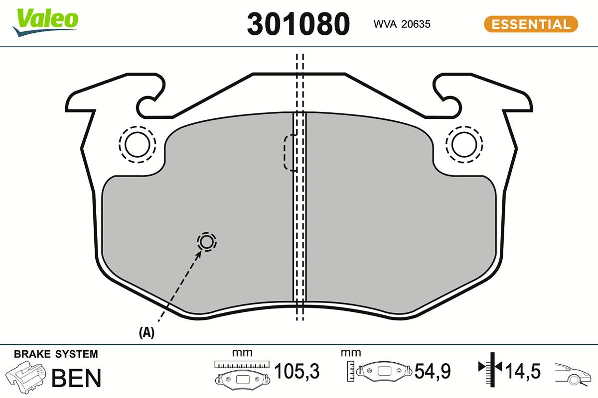 VALEO 301080 Brake pad set, disc brake