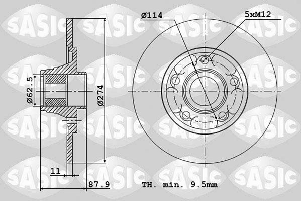 SASIC 6104038 Brake disc