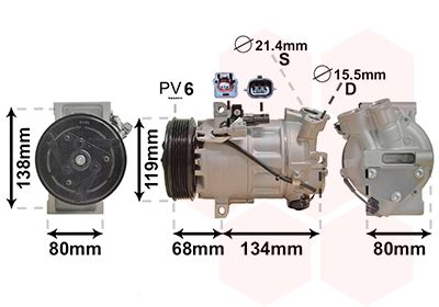 VAN WEZEL 4301K705 Compressor, air conditioning