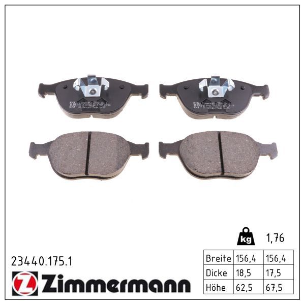 ZIMMERMANN 23440.175.1 Brake pad set, disc brake