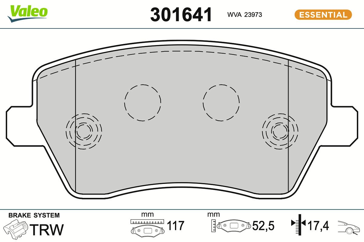 VALEO 301641 Brake pad set, disc brake