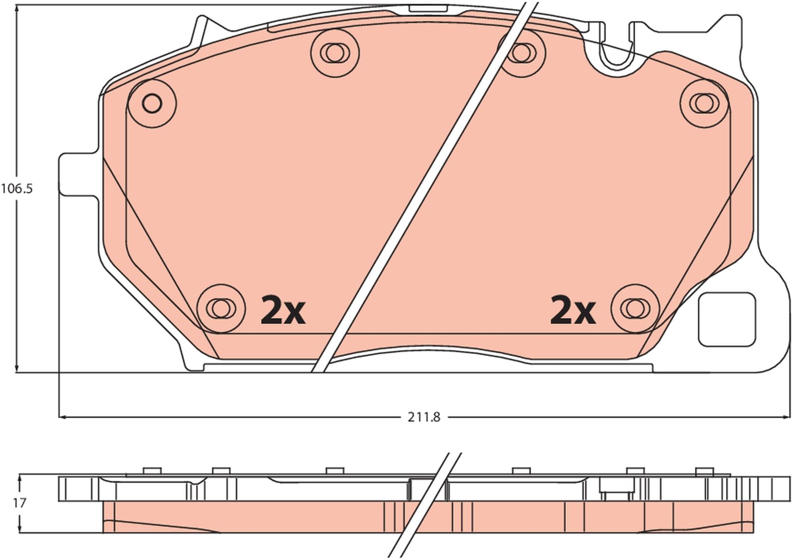TRW GDB2508 Brake pad set, disc brake