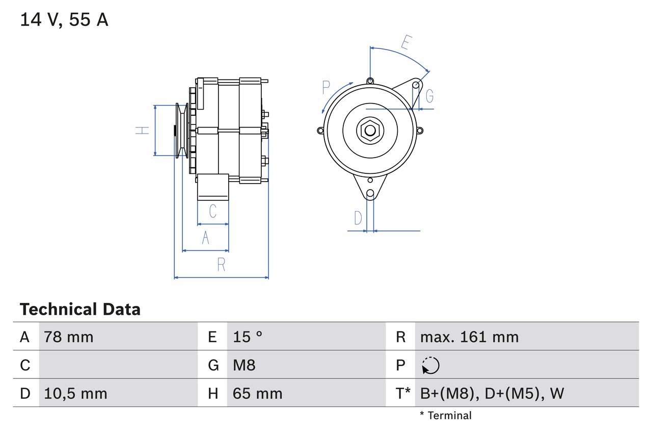 BOSCH 0 986 041 630 Alternator