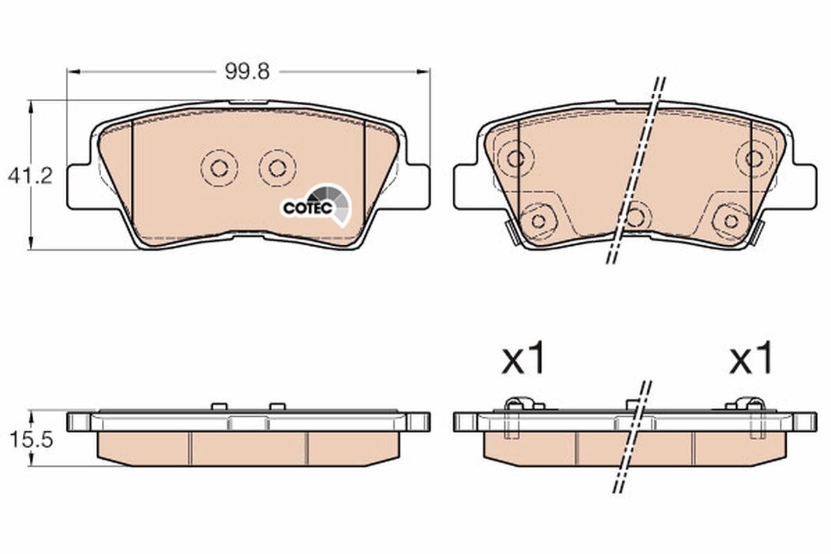 TRW GDB3537 Brake pad set, disc brake