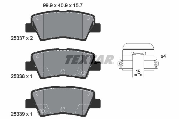 TEXTAR 2533707 Brake pad set, disc brake
