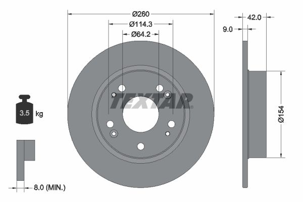 TEXTAR 92164303 Brake disc