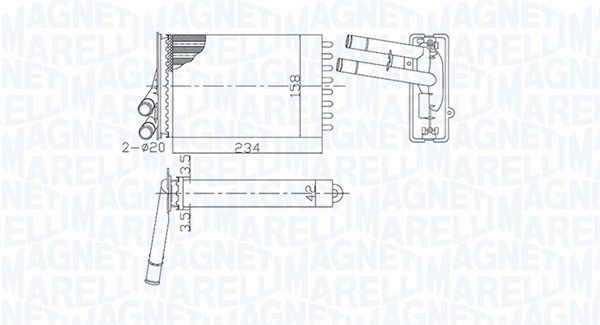 MAGNETI MARELLI 350218462000 Heat exchanger, interior heating