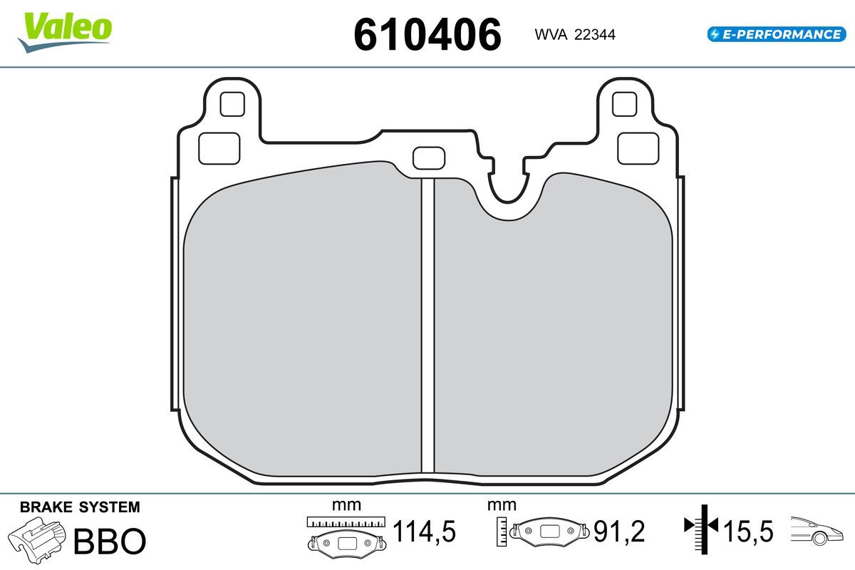 VALEO 610406 Brake pad set, disc brake