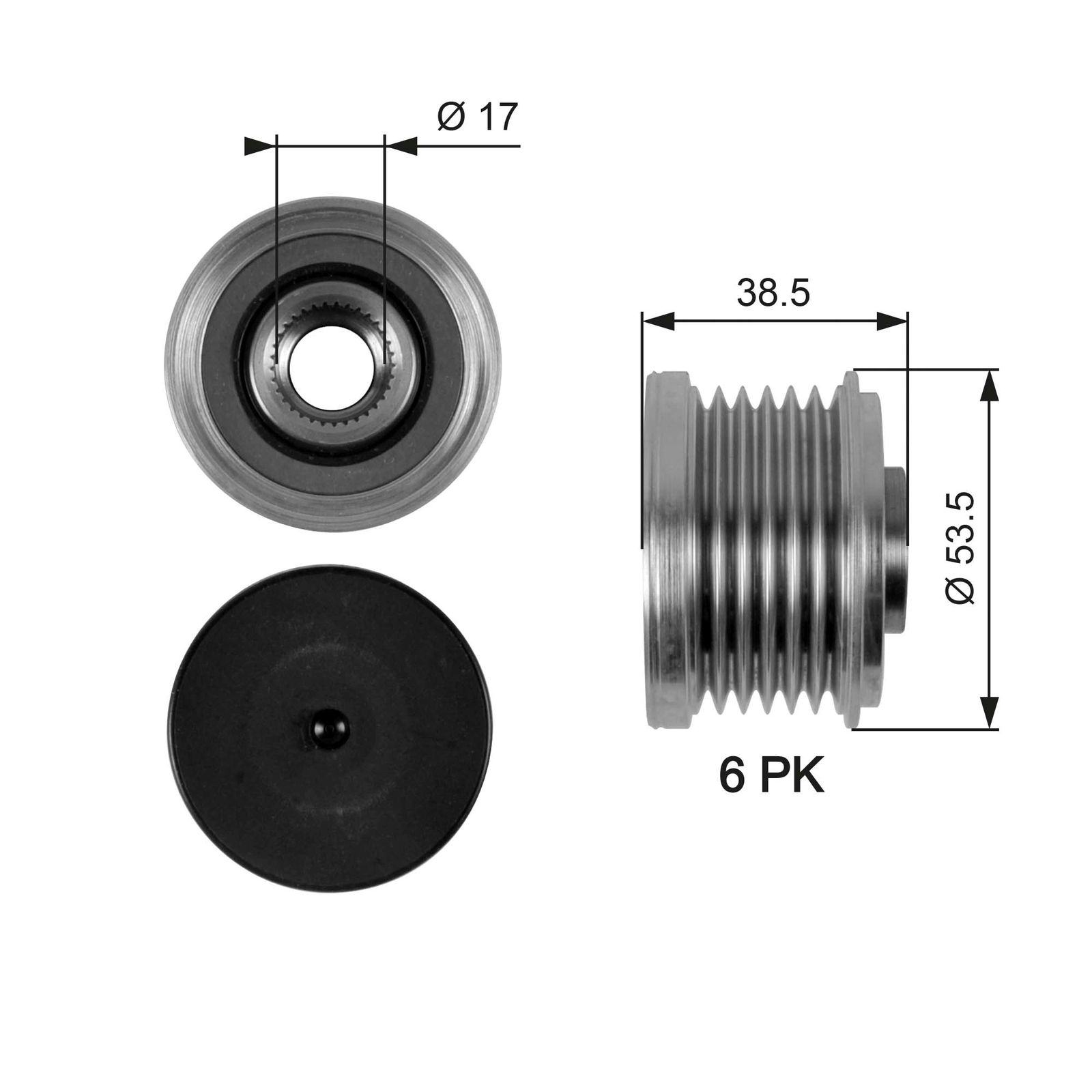 GATES OAP7055 Alternator freewheel clutch