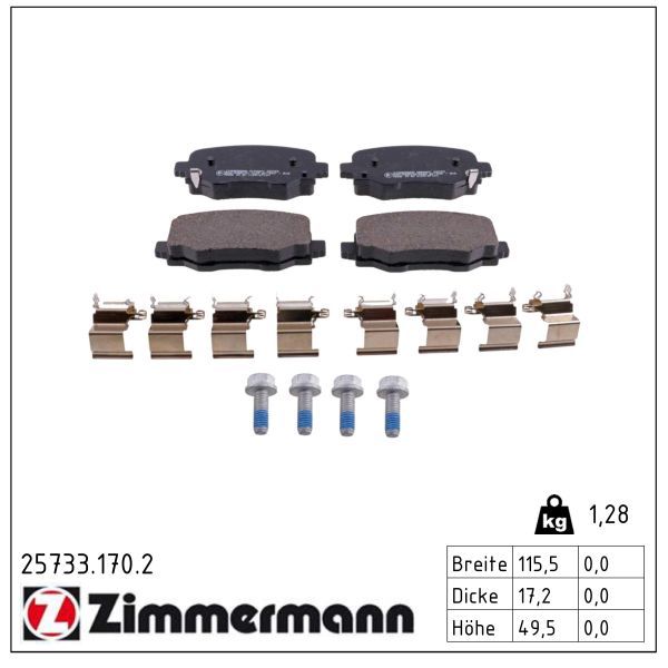 ZIMMERMANN 25733.170.2 Brake pad set, disc brake