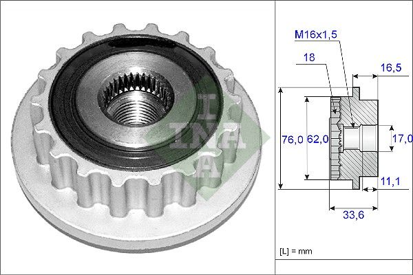 SCHAEFFLER INA 535 0118 10 Alternator freewheel clutch