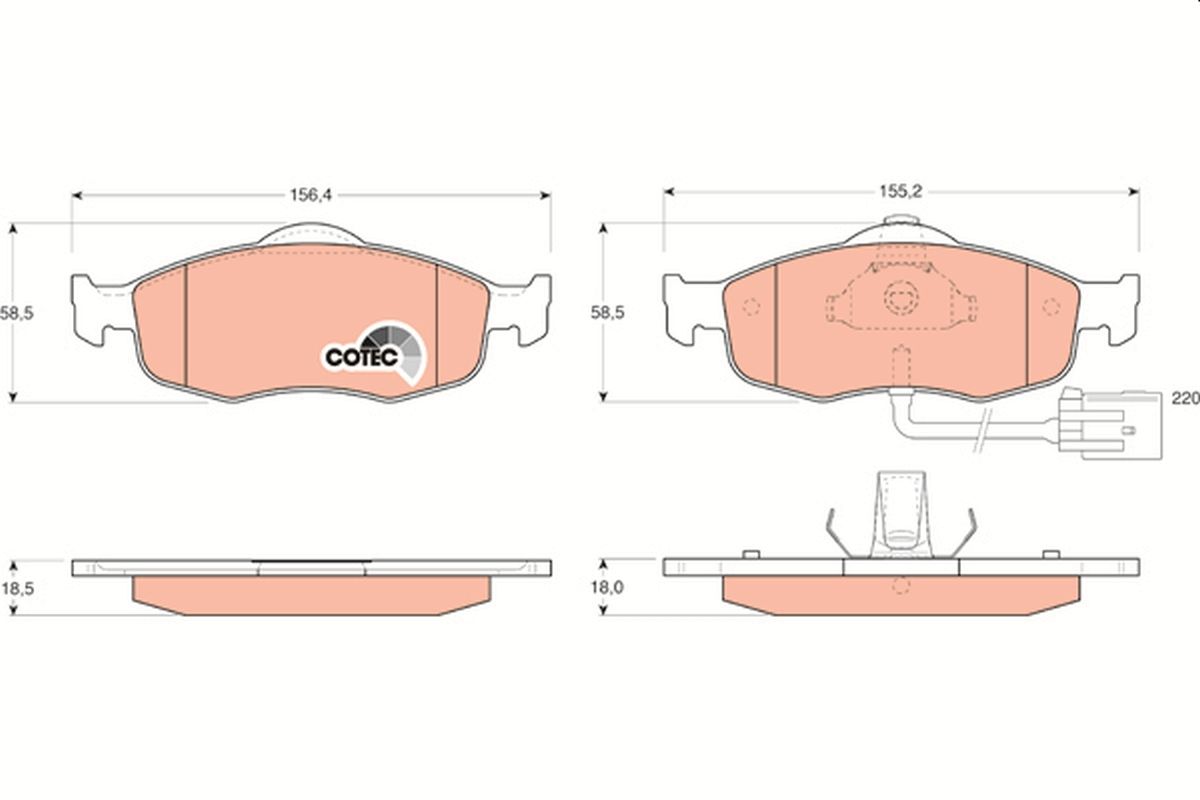 TRW GDB1108 Brake pad set, disc brake