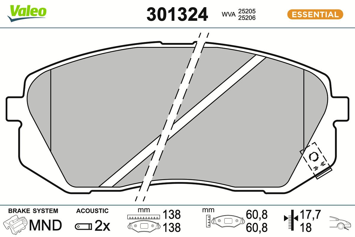 VALEO 301324 Brake pad set, disc brake